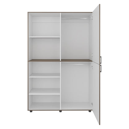 Gray Wardrobe with 5 Shelves - 72" Tall Storage Dresser