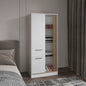 Armoire 70.8" H, 1 Door, 1 Drawer, 4 Shelves, White/Natural Oak - Bedroom