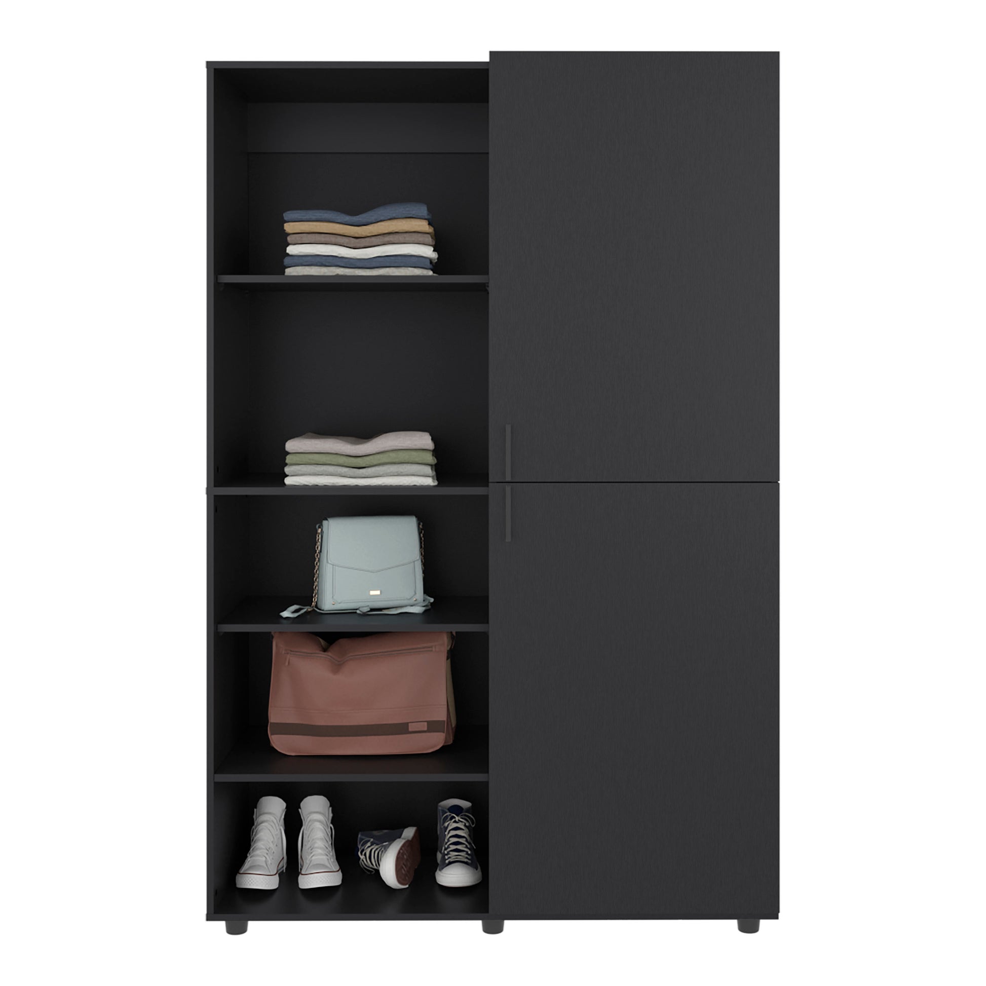Black Engineered Wood Dresser - 72" Wide Storage
