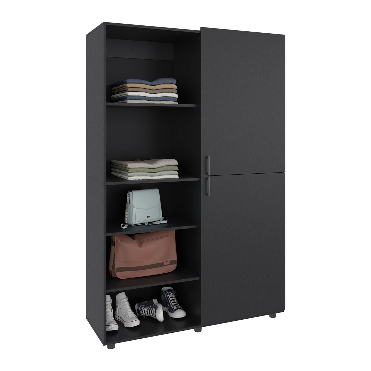 Black Engineered Wood Dresser - 72" Wide Storage