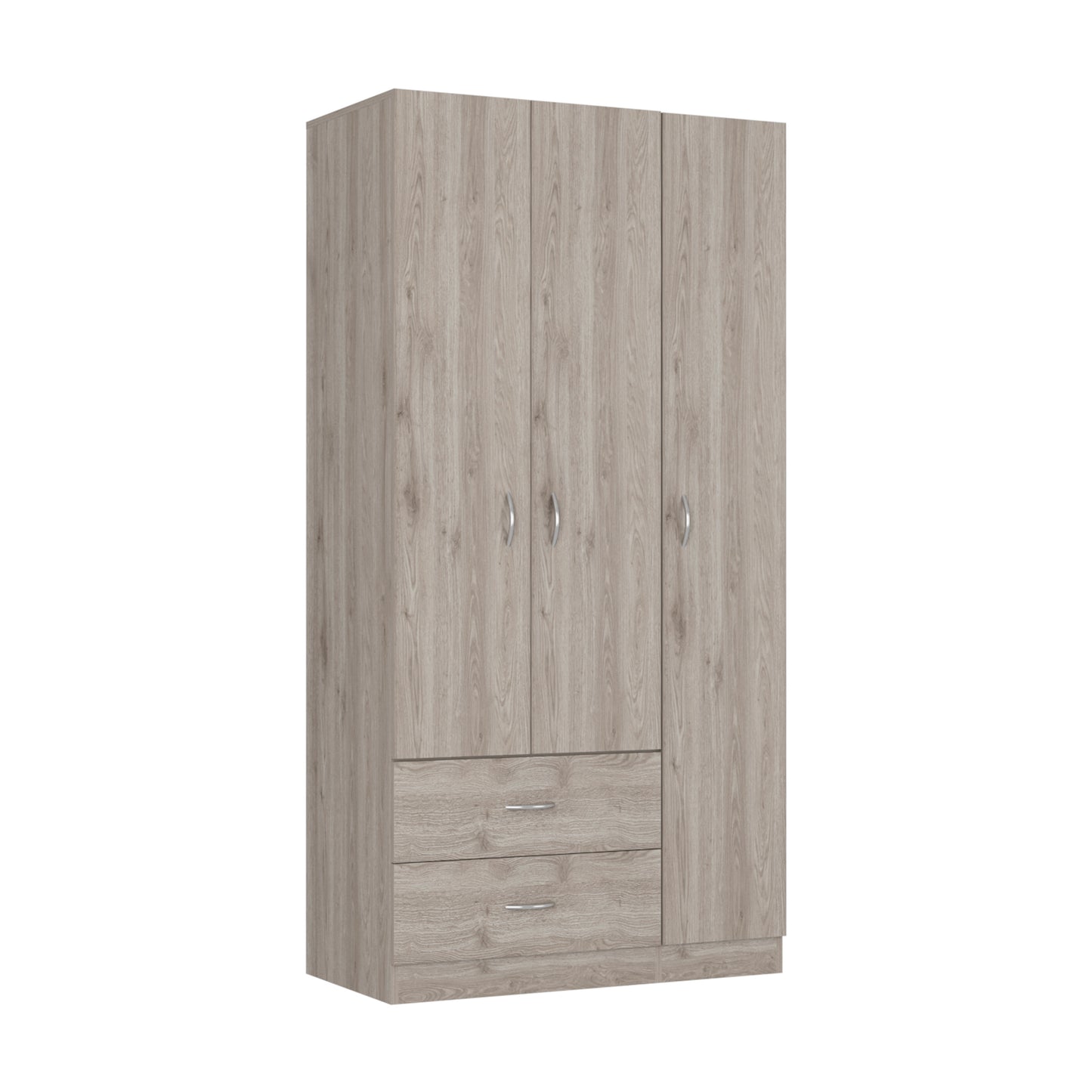 Light Gray 70.8" Bedroom Dresser with 5 Shelves & Hanging Rod