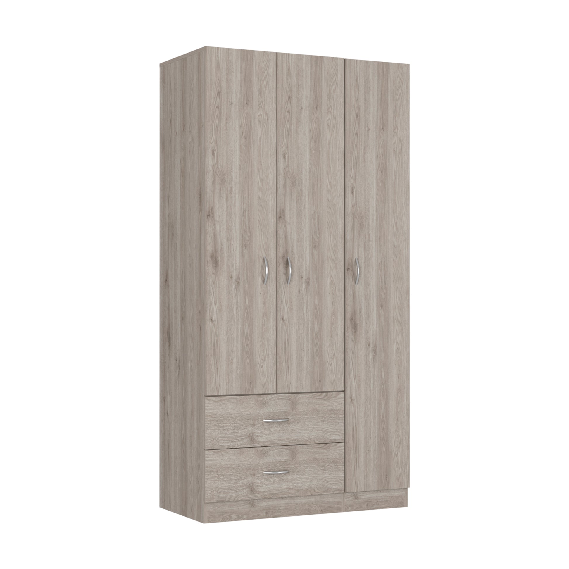 Light Gray 70.8" Bedroom Dresser with 5 Shelves & Hanging Rod
