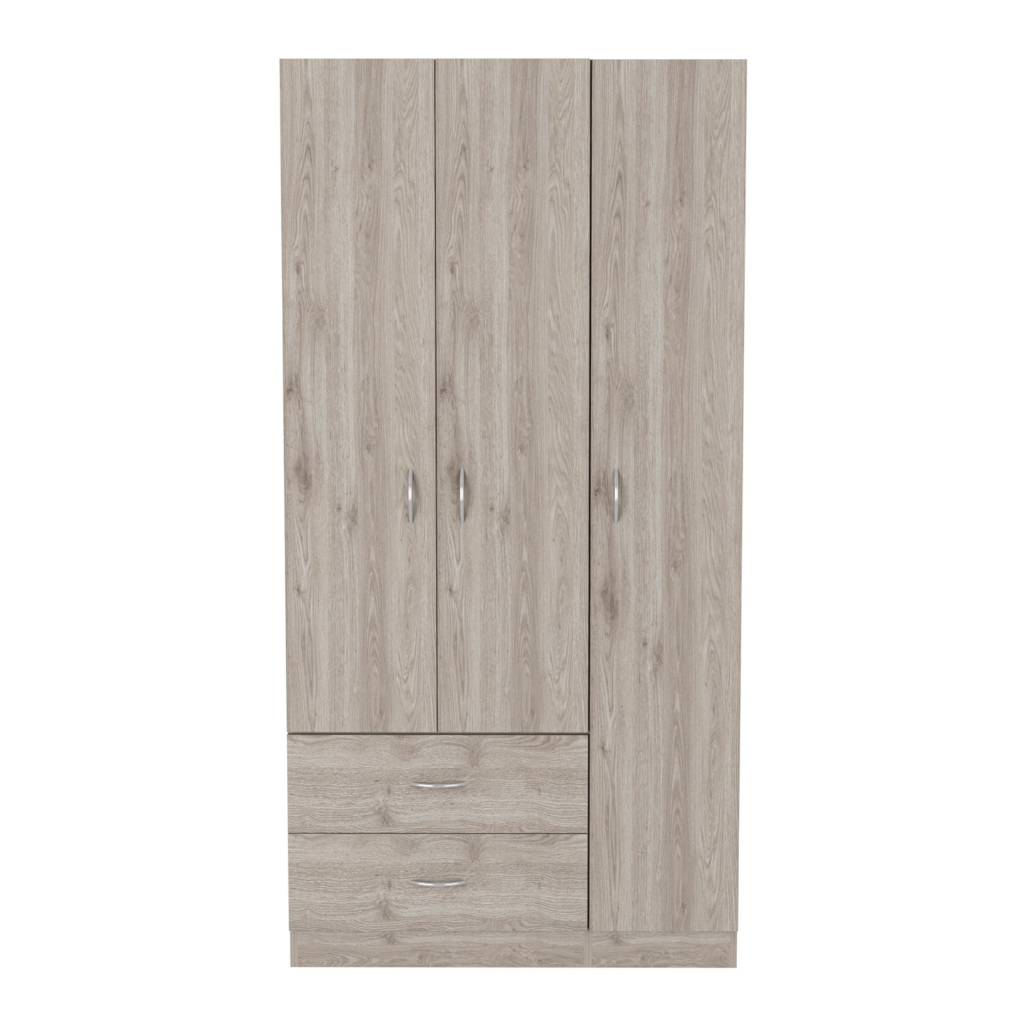 Light Gray 70.8" Bedroom Dresser with 5 Shelves & Hanging Rod