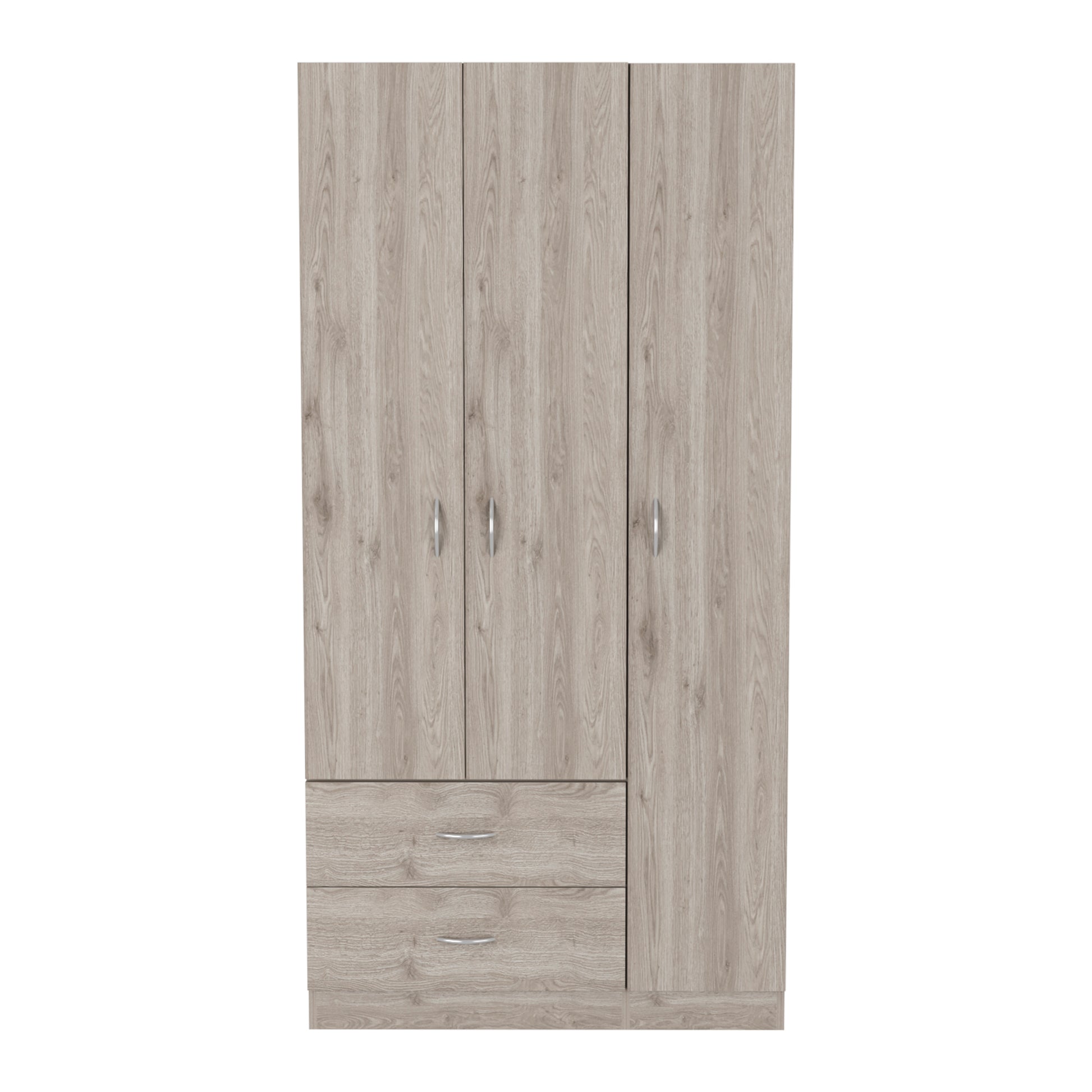 Light Gray 70.8" Bedroom Dresser with 5 Shelves & Hanging Rod