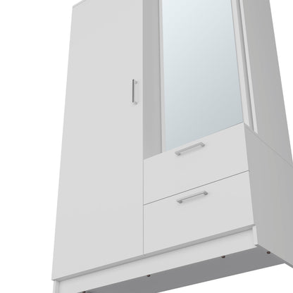 White Bedroom Dresser with Mirror - 18.3" W x 41.9" D x 70.9" H