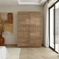 Armoire, 4 Doors, 2 Drawers, 3 Shelves, 70.9" H, Natural Oak  - Bedroom