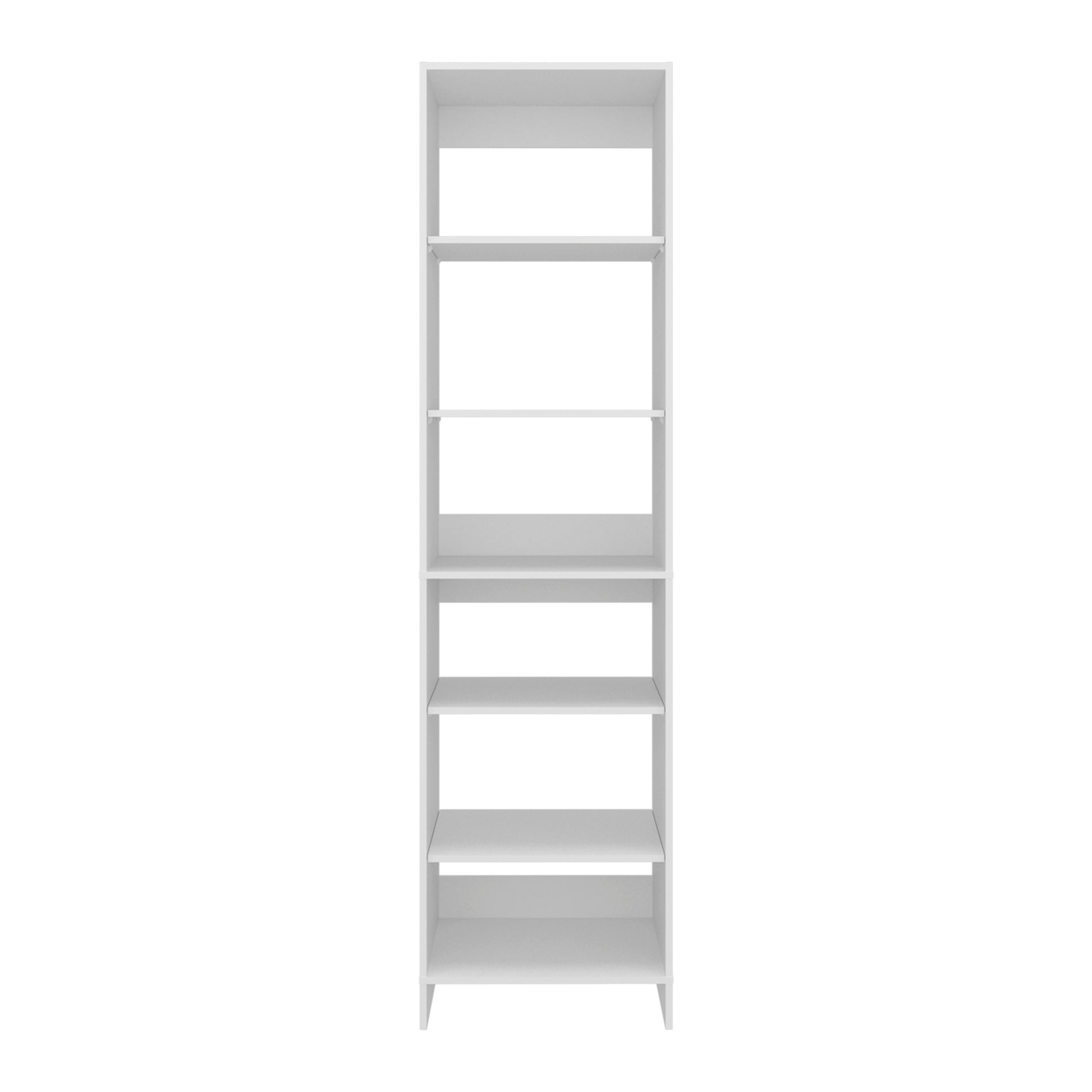 84" White Engineered Wood Dresser with 6 Shelves for Bedroom