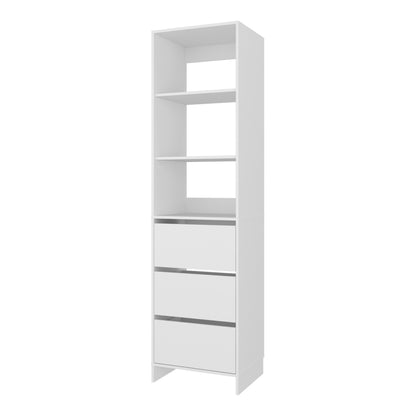 84" White Engineered Wood Dresser - 3 Drawers, 3 Shelves