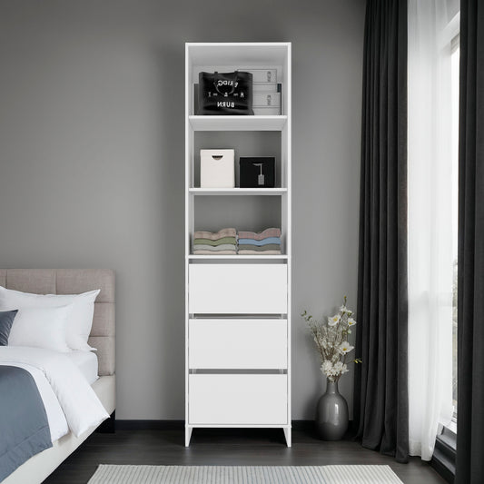 Erie Closet, 3 Drawers, 3 Shelves, White