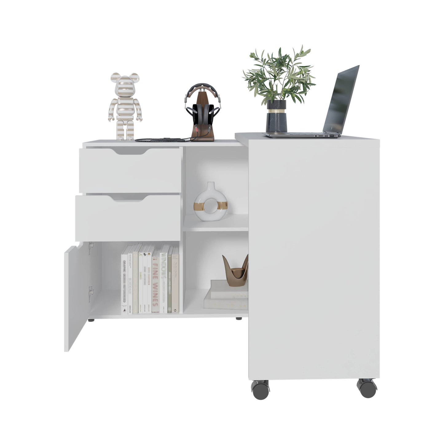 White Computer Desk - 31.7" Rectangular Office Table for Home Office