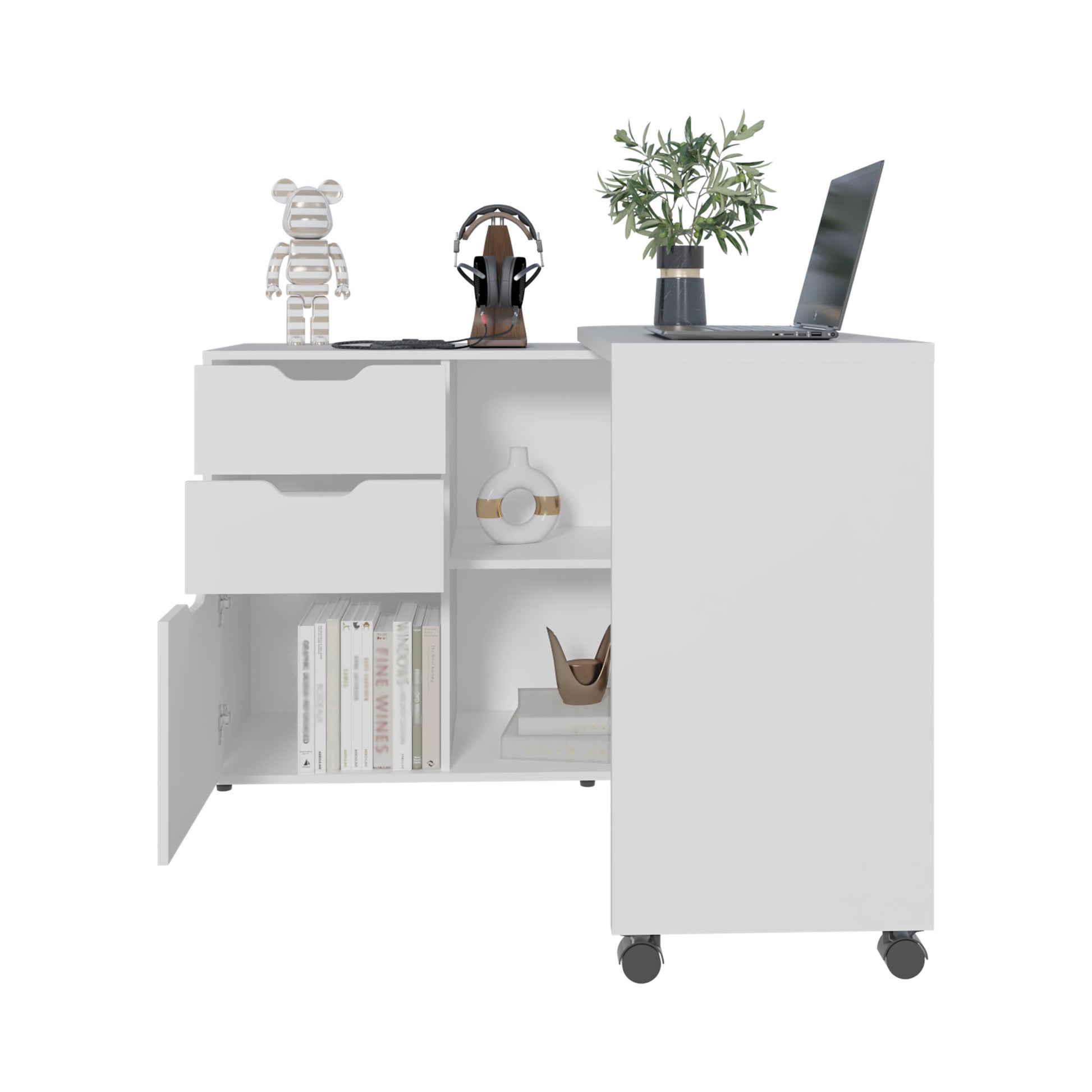 White Computer Desk - 31.7" Rectangular Office Table for Home Office