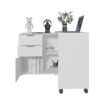 White Computer Desk - 31.7" Rectangular Office Table for Home Office