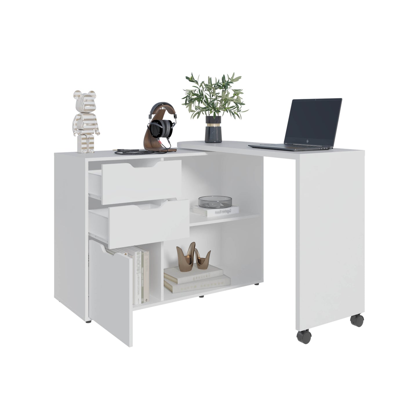 White Computer Desk - 31.7" Rectangular Office Table for Home Office