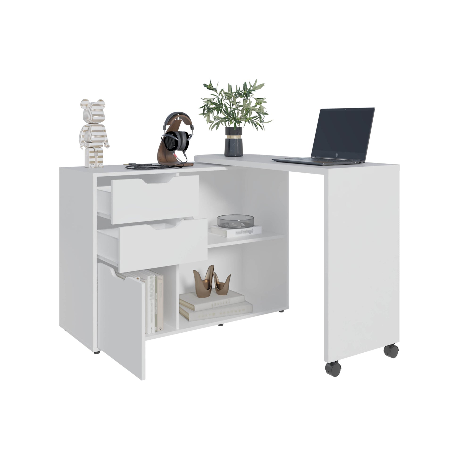White Computer Desk - 31.7" Rectangular Office Table for Home Office