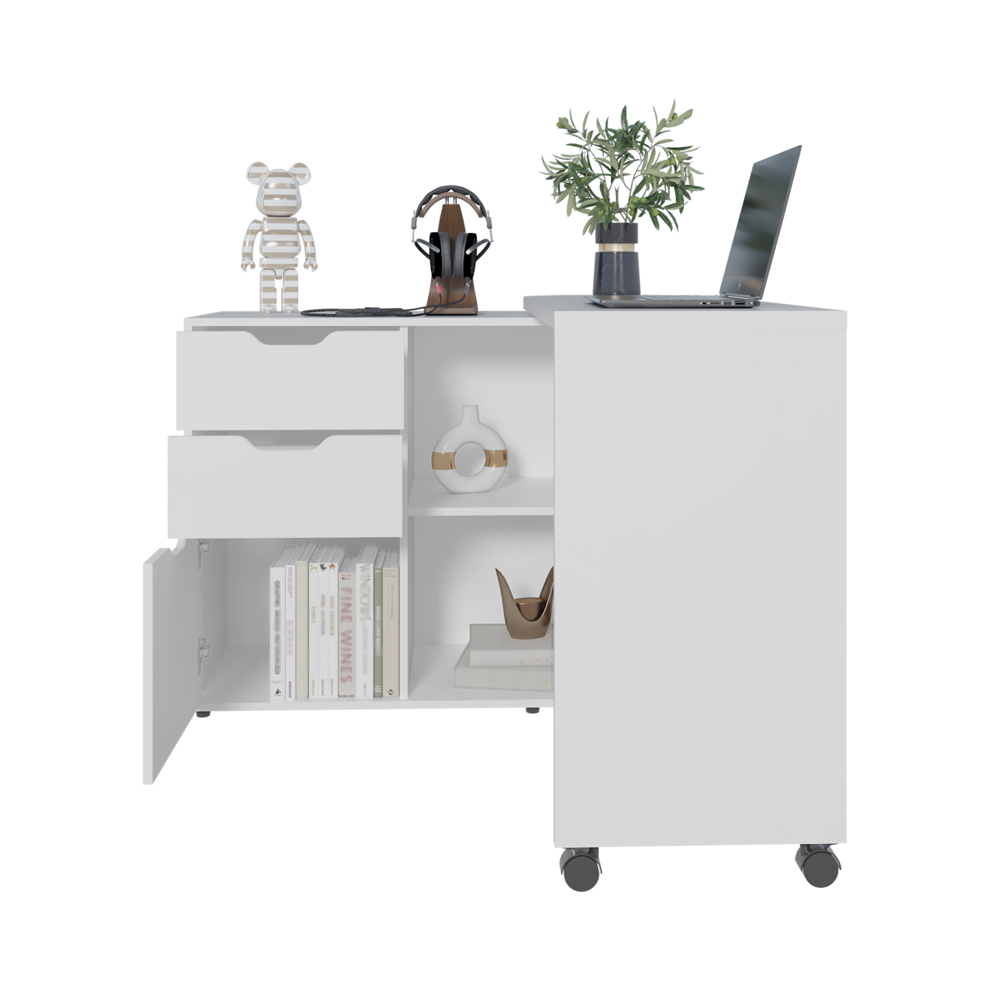 White Computer Desk - 31.7" Rectangular Office Table for Home Office