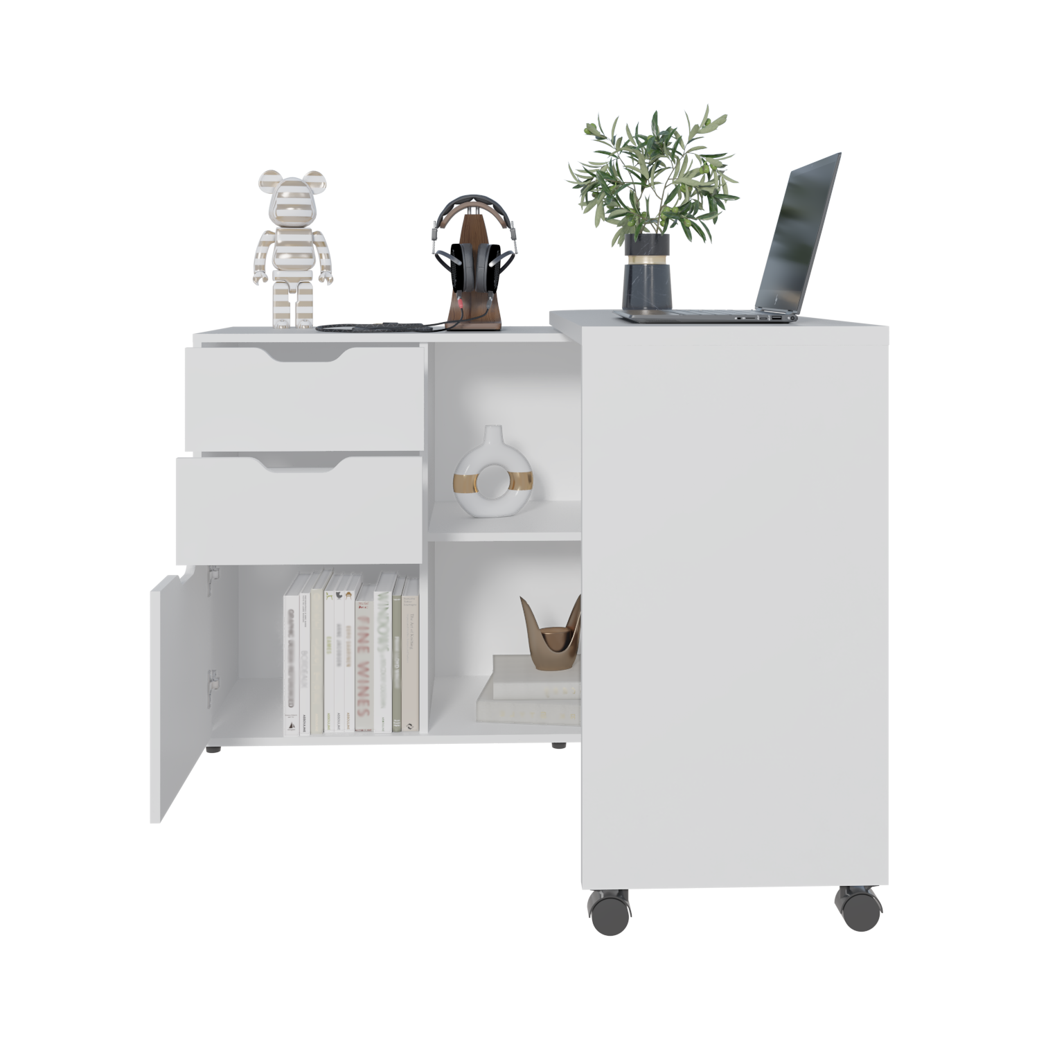 White Computer Desk - 31.7" Rectangular Office Table for Home Office