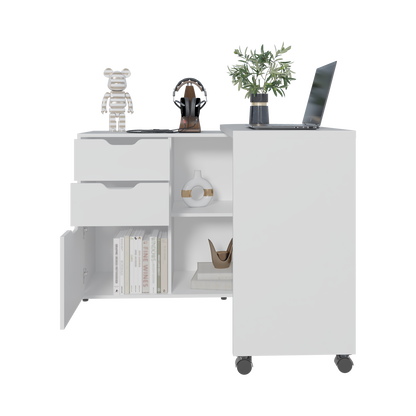 White Computer Desk - 31.7" Rectangular Office Table for Home Office