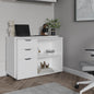 Rotable Desk 31.7" H, 1 Door, 2 Drawers, 2 Shelves, 2 Wheels, White