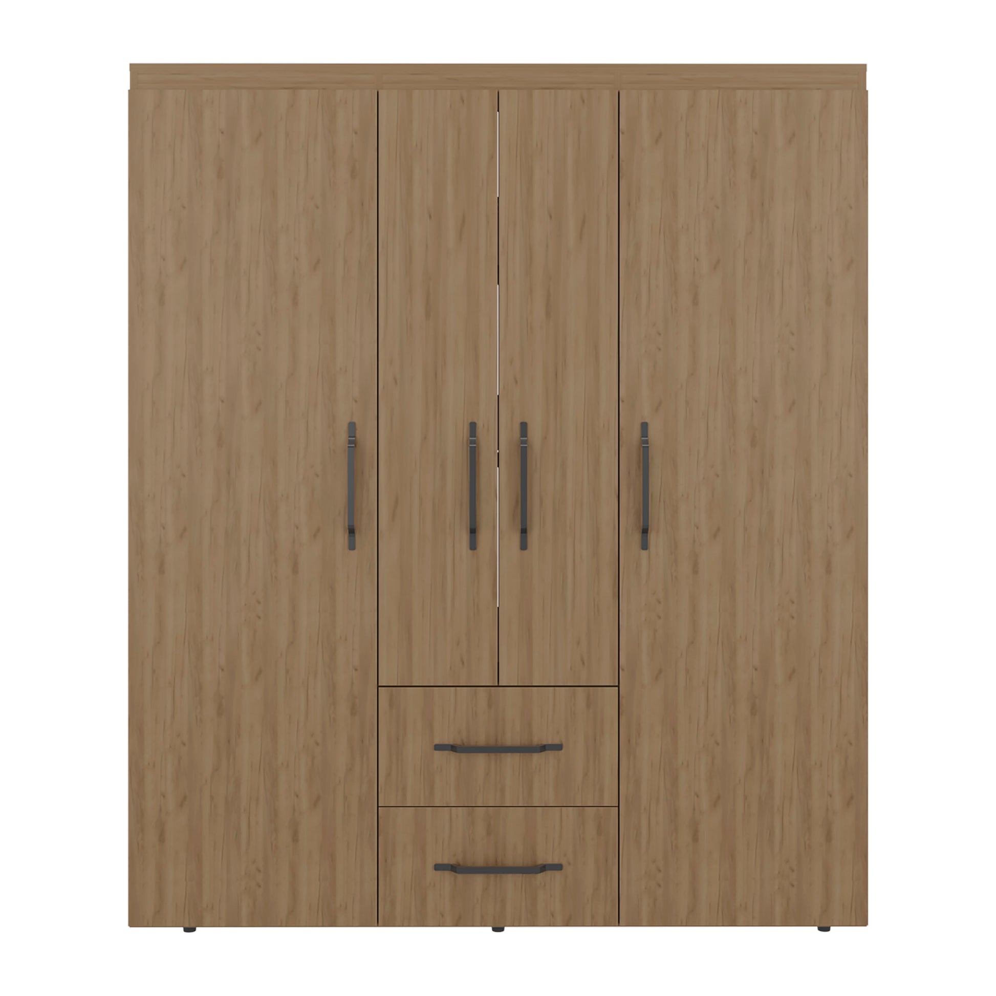 70" Natural Engineered Wood Wardrobe with Hanging Space