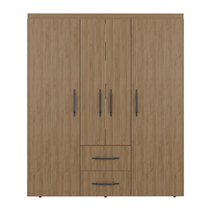 70" Natural Engineered Wood Wardrobe with Hanging Space