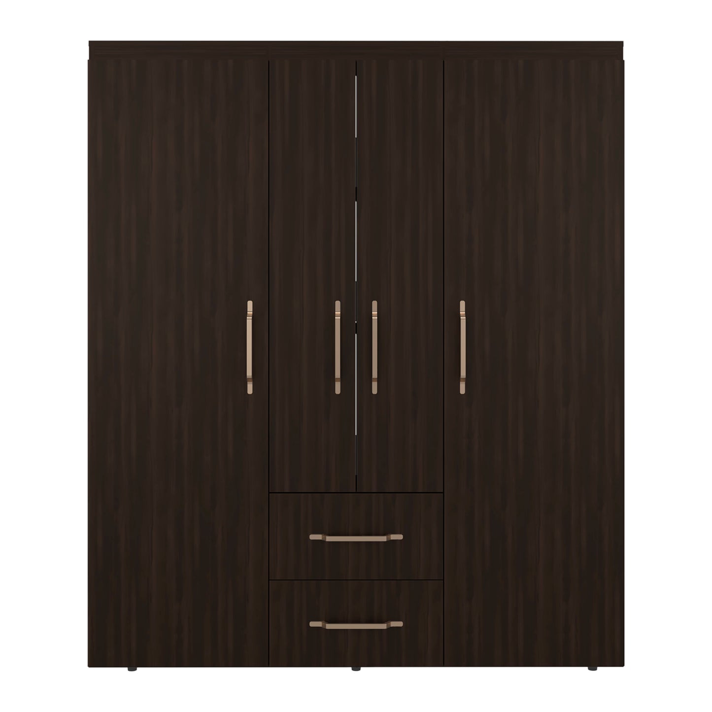 Dark Walnut Wardrobe with 6 Shelves & Hanging Space