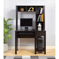 Student desk with hutch home office desk 39"W Compact desk Writing Desk Laptop Desk Red Cocoa Espresso One drawer Keyboard Drawer Wooden Knob