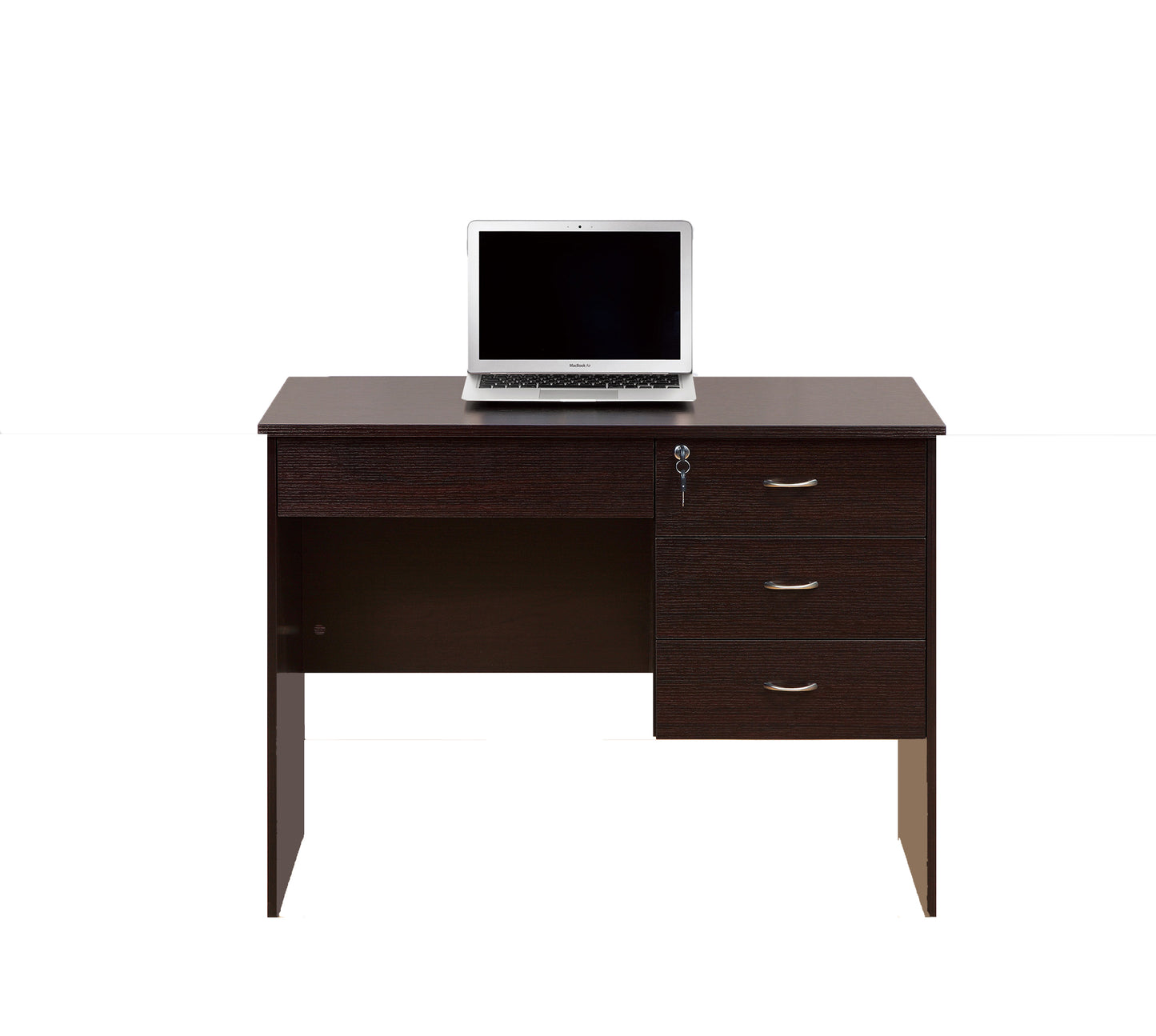 Espresso Three Drawer Student Desk - 39.5" Work Surface for Home Office