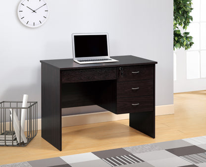 Three locking drawers on metal glides Student Desk Work Desk Modesty Panel Metal Bar Handles