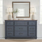 Americana 9-Drawer Dresser, No Assembly Required, Corduroy Blue Finish