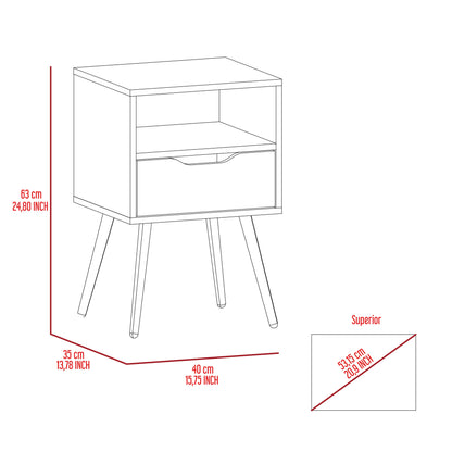 Multicolor Particle Board Nightstand - Bedroom Storage