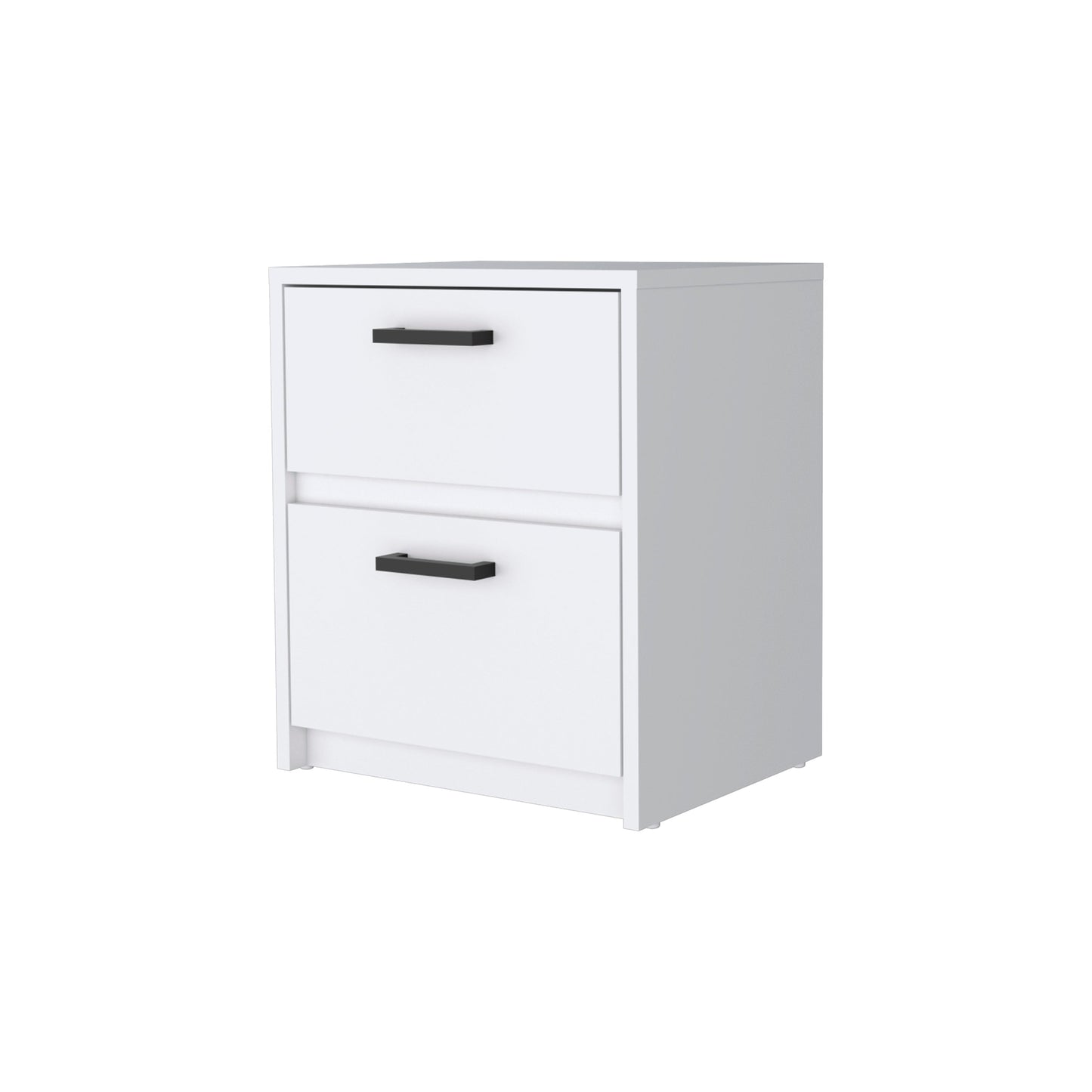 Augusta Floating Nightstand - Black with 2-Tier Shelf & Drawer