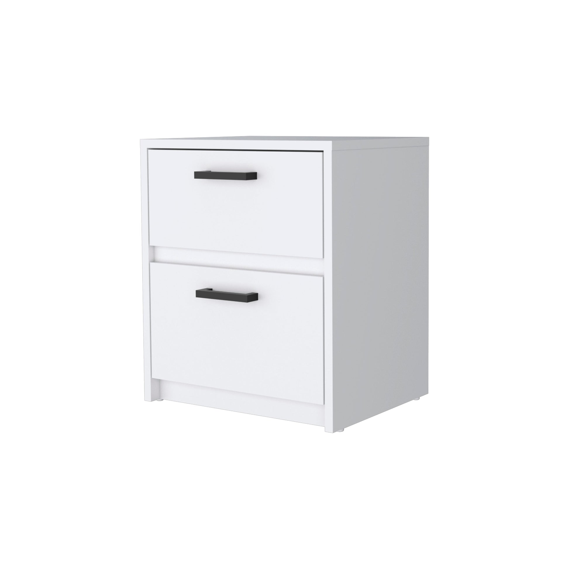 Augusta Floating Nightstand - Black with 2-Tier Shelf & Drawer