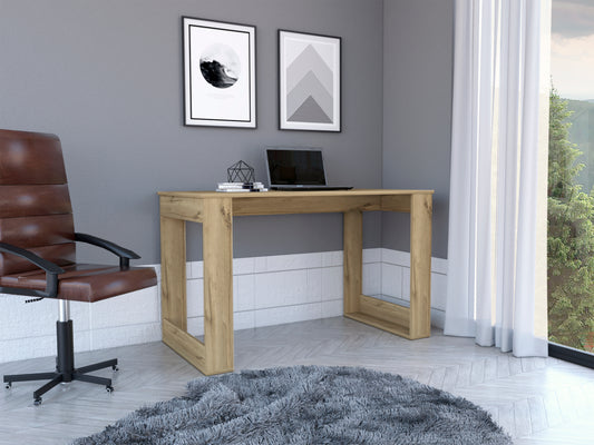 Light Oak Computer Desk - 47" Industrial Style Office Desk