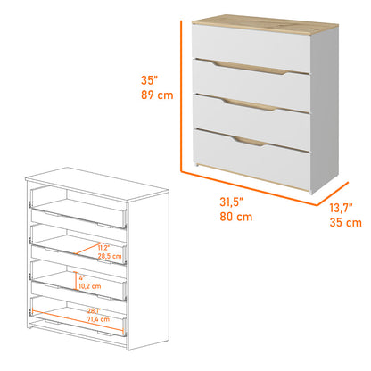 Multicolor California Dresser - 4 Spacious Drawers