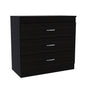 Black Engineered Wood 3 Drawer Dresser - Bedroom Storage