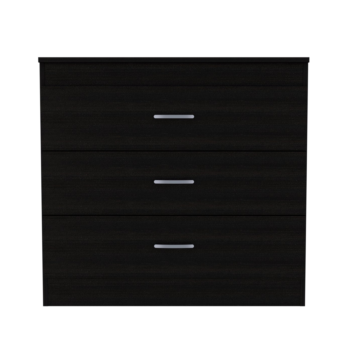 Black Engineered Wood 3 Drawer Dresser - Bedroom Storage