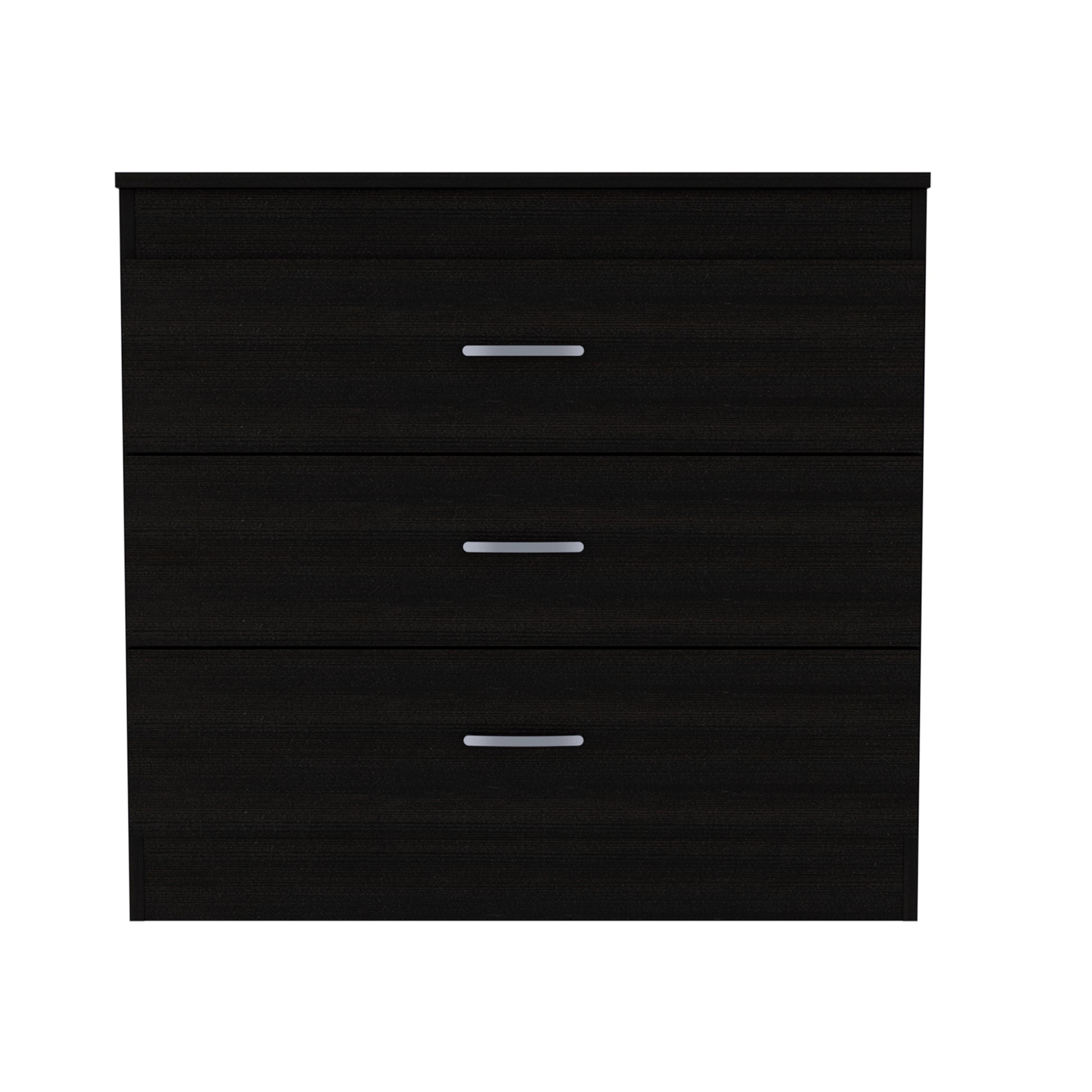 Black Engineered Wood 3 Drawer Dresser - Bedroom Storage