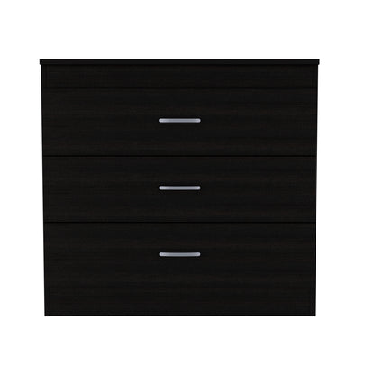 Black Engineered Wood 3 Drawer Dresser - Bedroom Storage