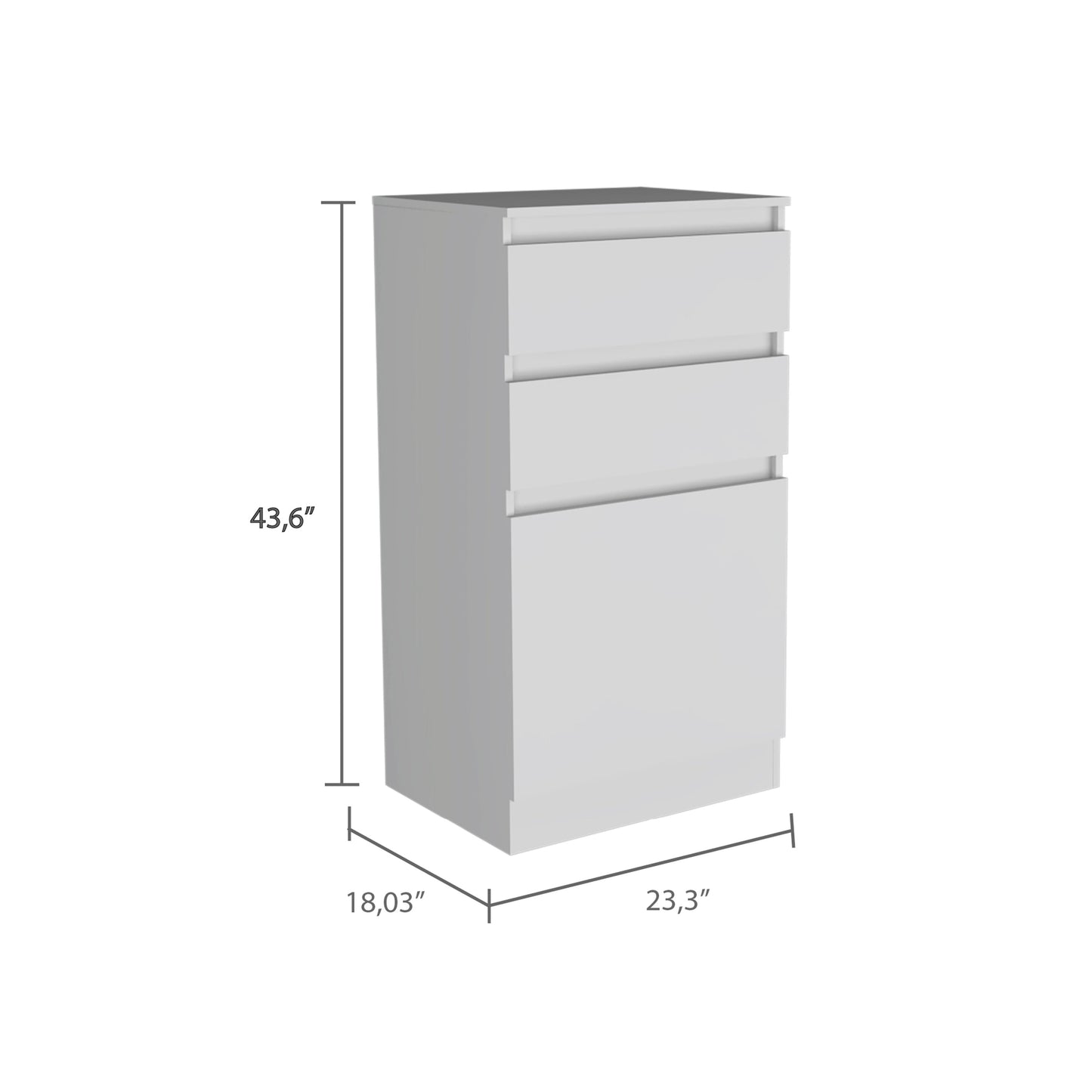 White Engineered Wood Dresser - 23.3" Wide