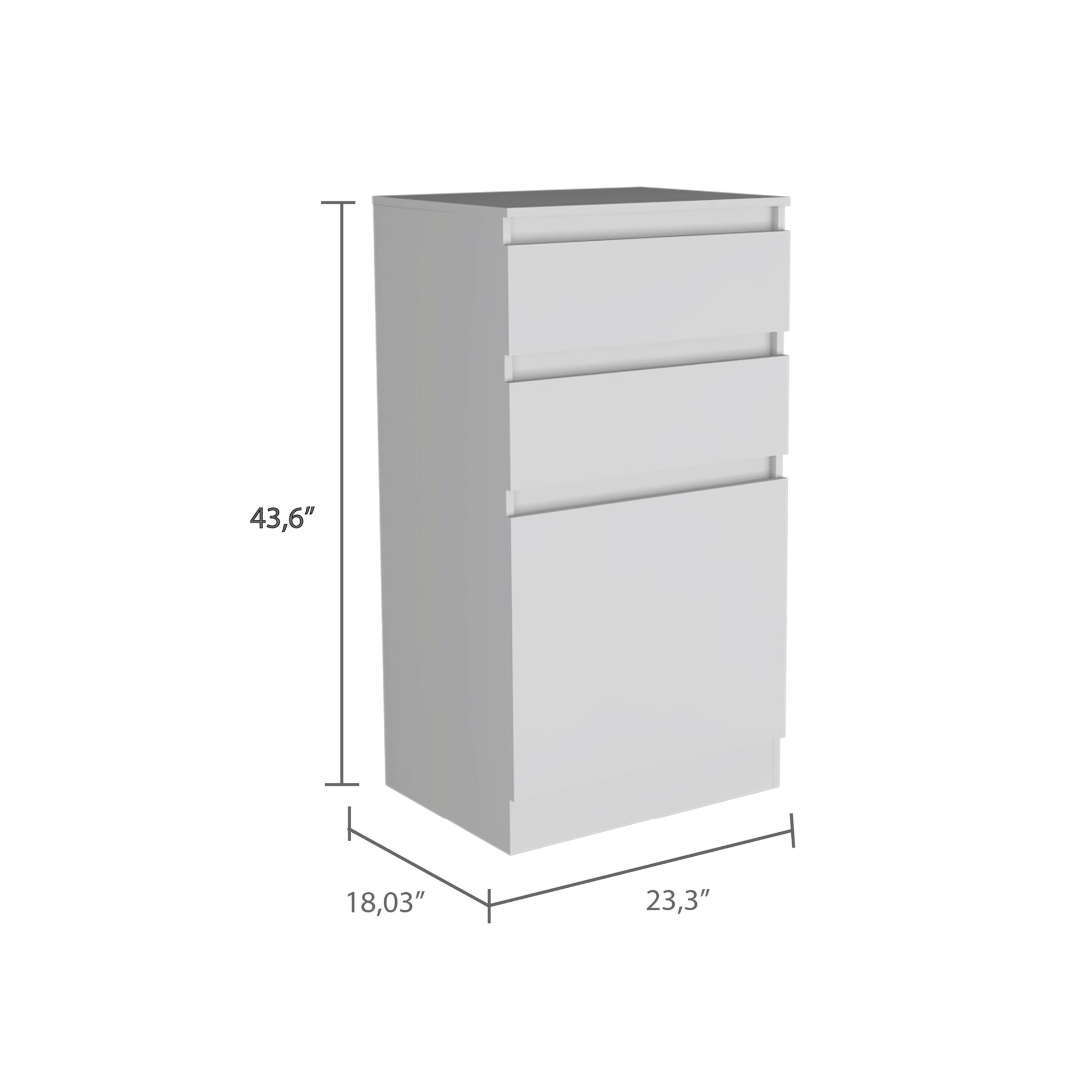 White Engineered Wood Dresser - 23.3" Wide