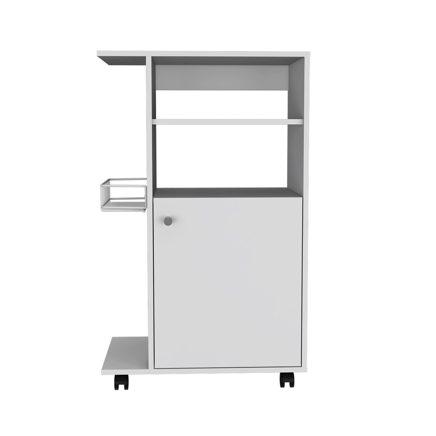 White Columba Kitchen Cart - Single Door Dresser for Bedroom