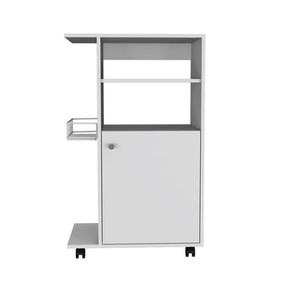 White Columba Kitchen Cart - Single Door Dresser for Bedroom