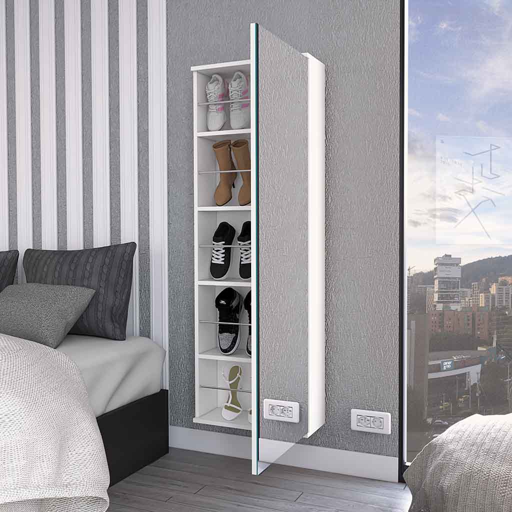 Black Bedroom Dresser with Mirror - 54.3" Tall