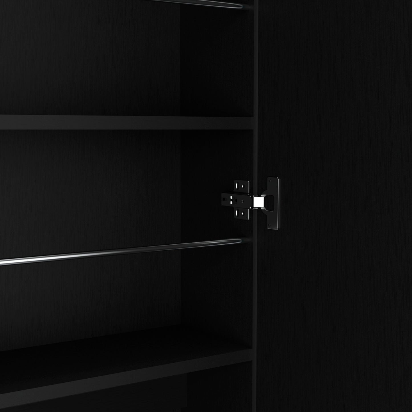 Black Bedroom Dresser with Mirror - 54.3" Tall