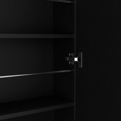 Black Bedroom Dresser with Mirror - 54.3" Tall