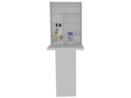 White Engineered Wood Wall Mounted Dresser with Foldable Table for Bedroom
