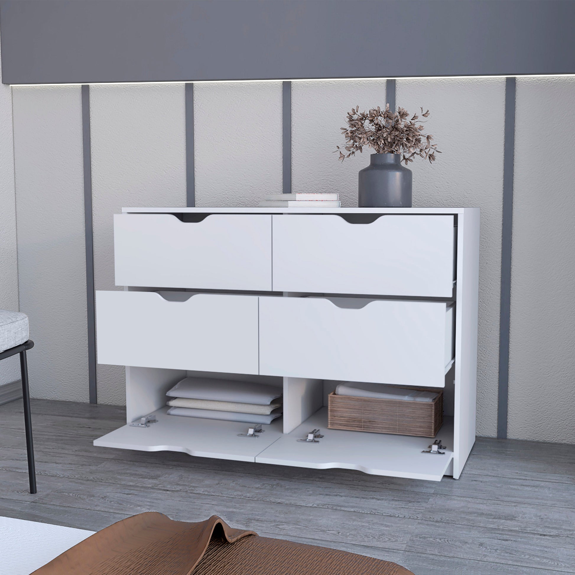 Dillon 2-Drawer Nightstand - Black Engineered Wood