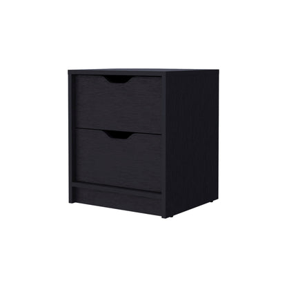 Dillon 2-Drawer Nightstand - Black Engineered Wood