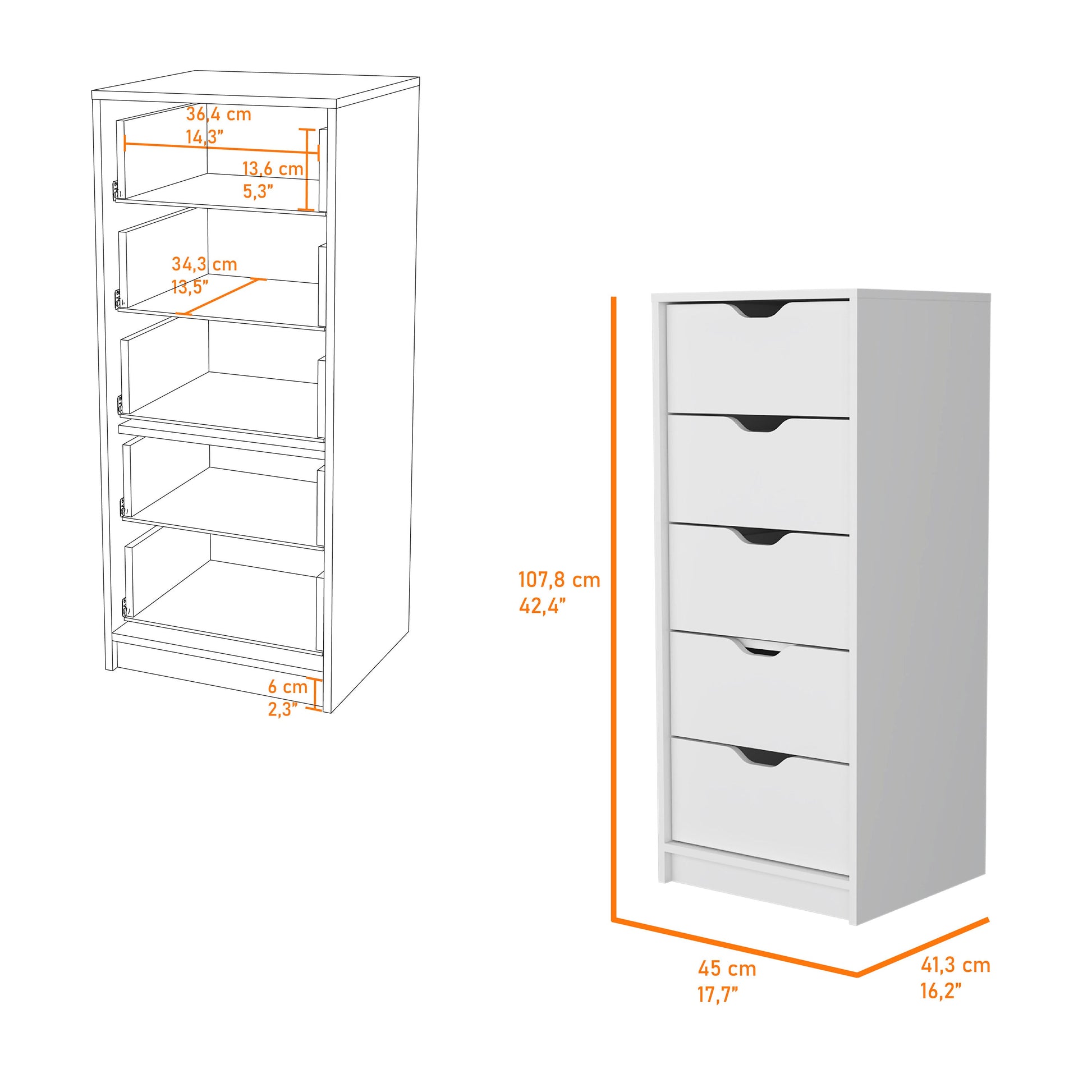 Black Engineered Wood Dresser with Drawers and Cabinets for Bedroom Storage