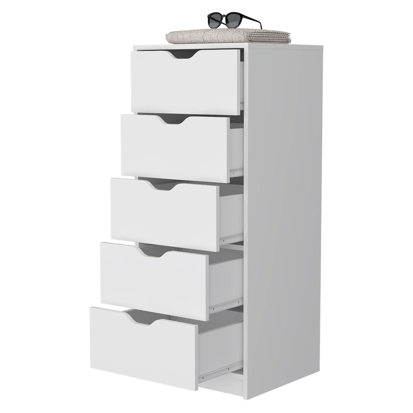 Black Engineered Wood Dresser with Drawers and Cabinets for Bedroom Storage